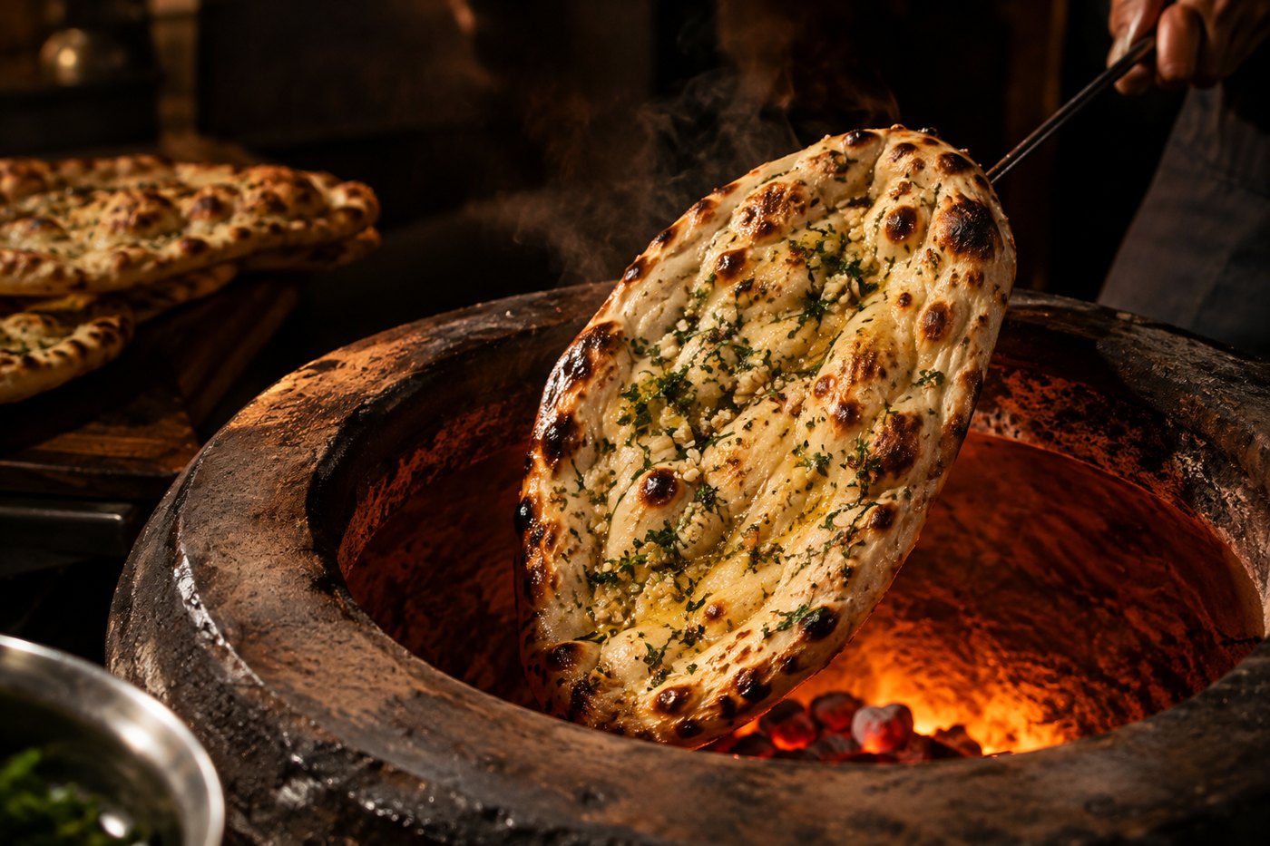 Garlic naan uit de tandoor